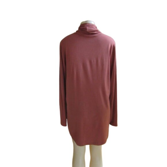Peruvian Connection Brown Pima Cotton Turtleneck Long Blouse Size L - Picture 4 of 5